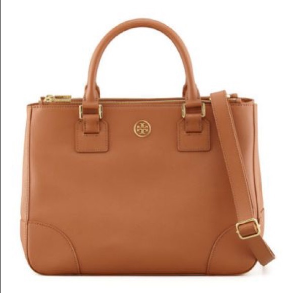 Tory Burch Handbags - Tory Burch Robinson Double Zip Tote Bag Tan Brown